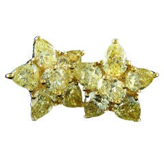 Fancy Yellow Diamond Star Earrings