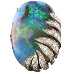 Magnificent Australian Black Opal Ring Magnificent Australian Black Opal Ring