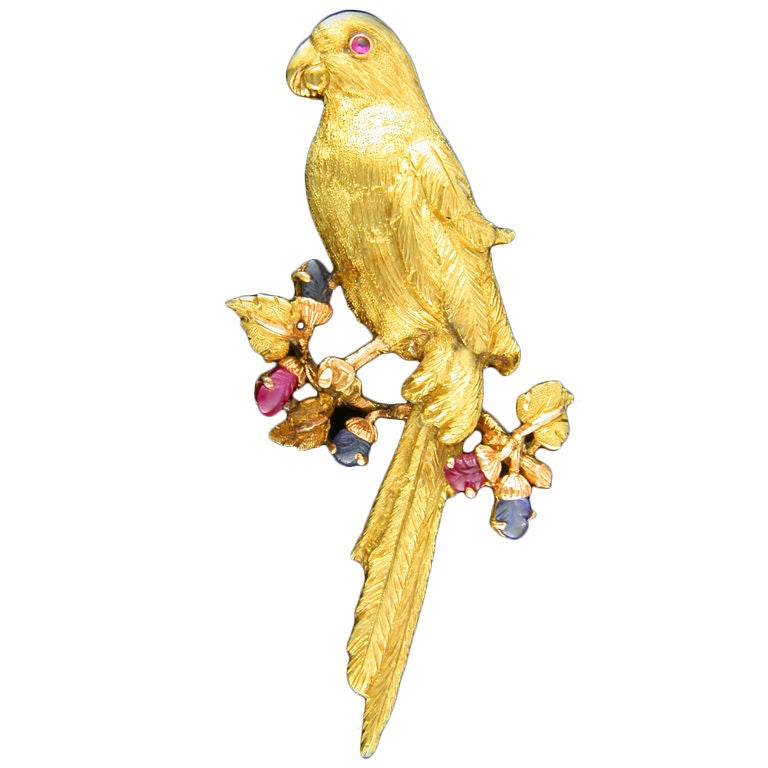 Mario Buccellati Parrot Pin For Sale