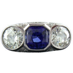 Vintage TIFFANY & CO 1920 Diamond Sapphire Ring