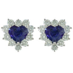 Spectacular Sapphire 
Diamond Heart Earrings