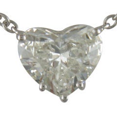 Brilliant Diamond Heart Solitaire Necklace