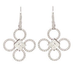 Daniel K Diamond Platinum Clover Earrings