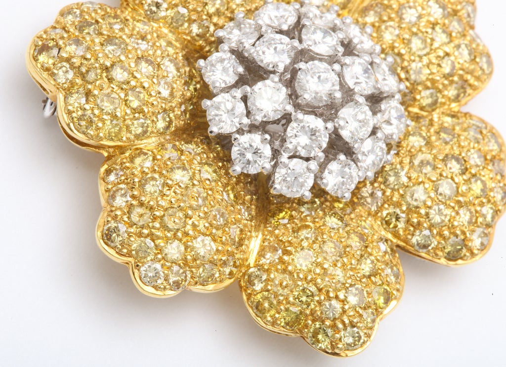 Women's Diamond Flower Brooch