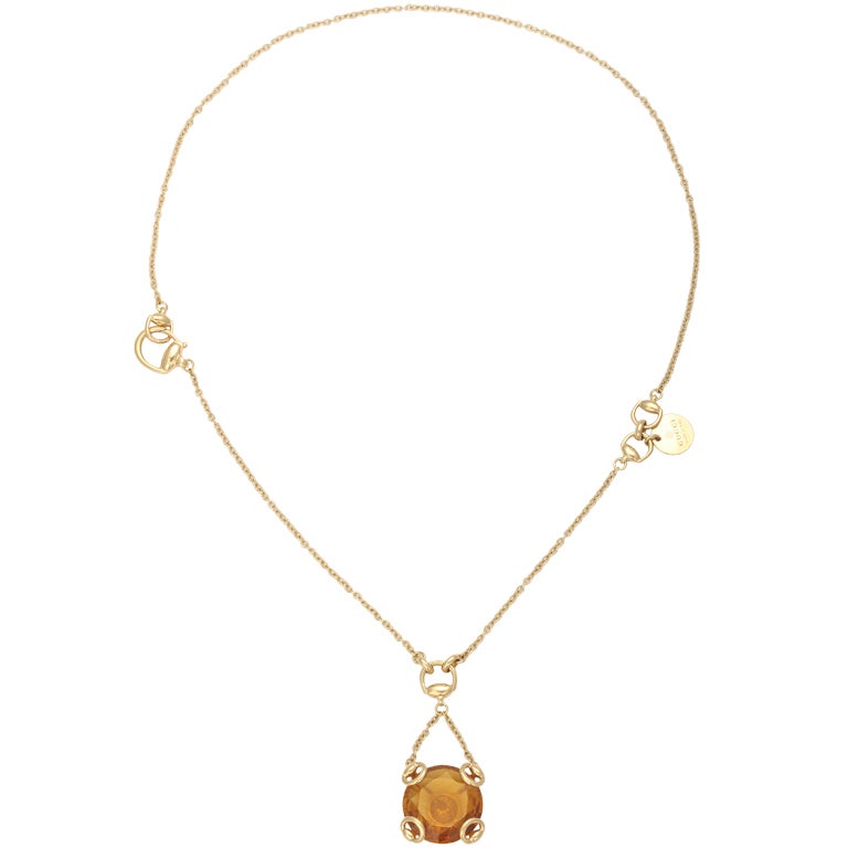 Gucci Citrine Necklace at 1stDibs