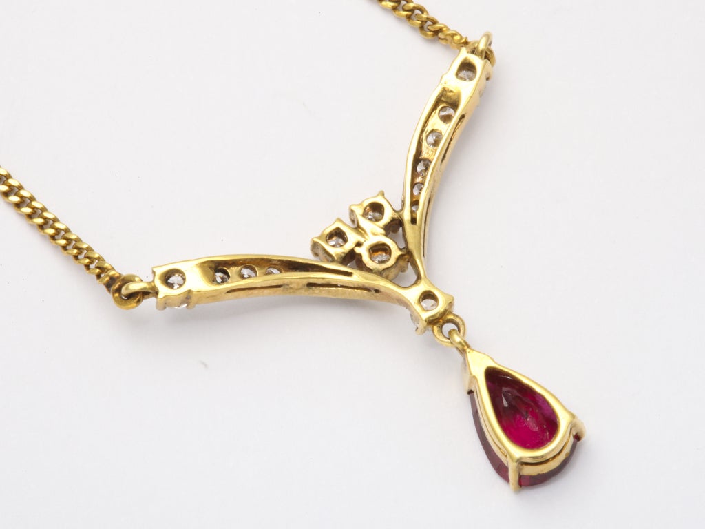 Contemporary Ruby And Diamond Necklace