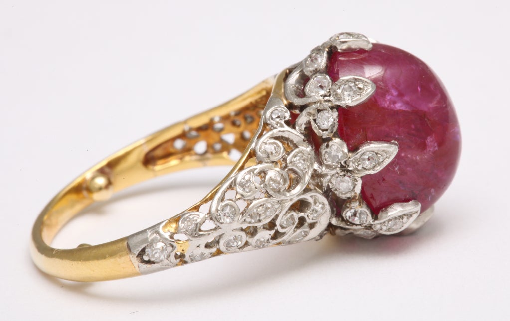 Cabochon Ruby Ring In Excellent Condition In NY, NY