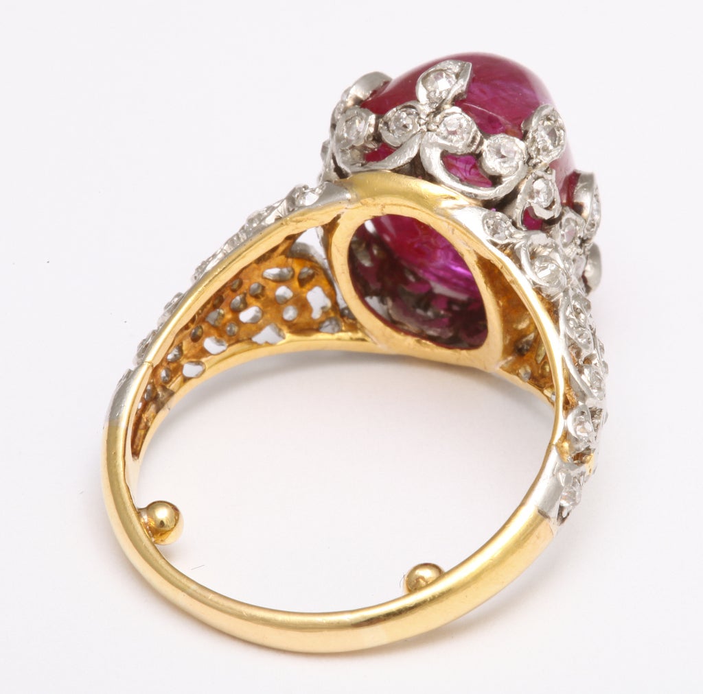 Women's Cabochon Ruby Ring
