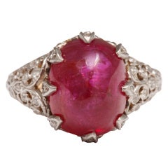 Antique Cabochon Ruby Ring