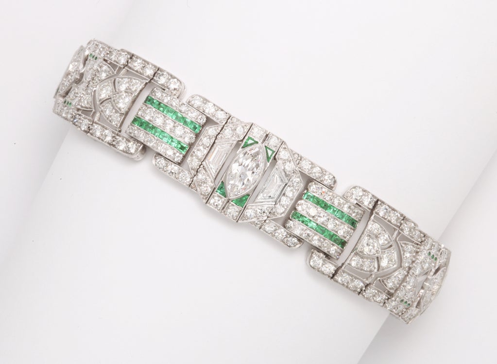Women's Platinum And Diamond Art Deco Bracelet