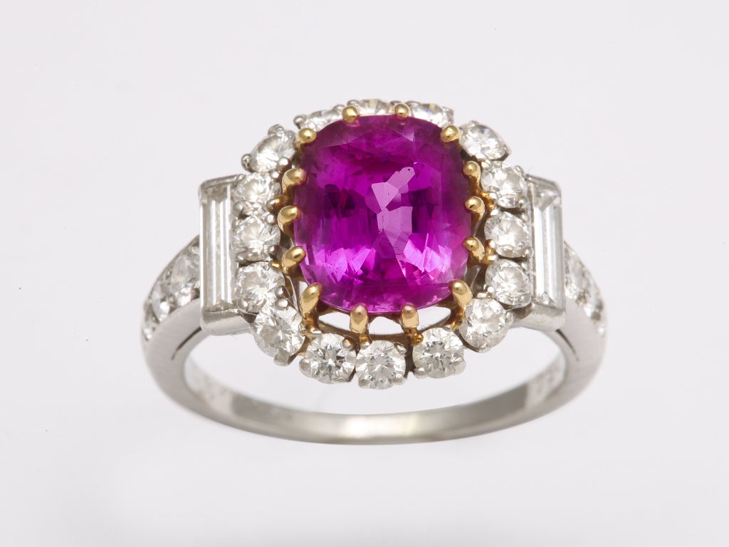 Van Cleef and Arpels Pink Sapphire and Diamond Ring 1