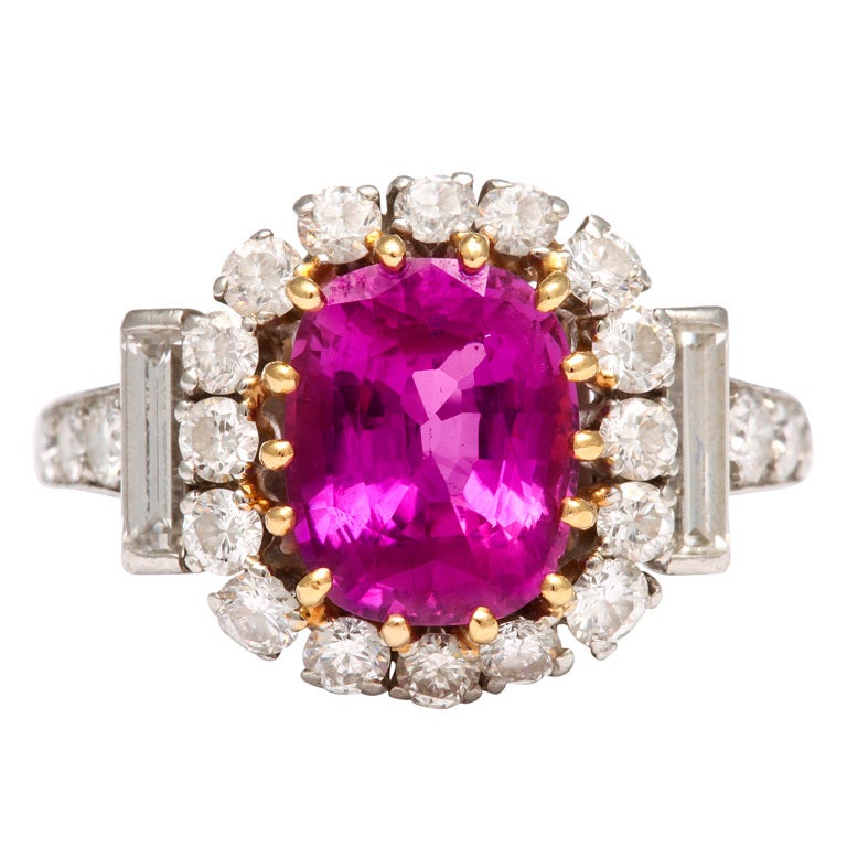 Van Cleef and Arpels Pink Sapphire and Diamond Ring