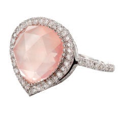 LAURA MUNDER  Rose Quartz Diamond Ring