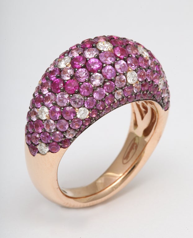 Contemporary Salavetti  Sapphire And Diamond Ring