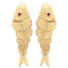 SUSAN LEE GRANT Hammered Gold Earrings