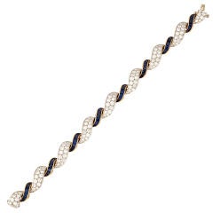 TIFFANY Platinum/Gold Diamond and Sapphire Bracelet
