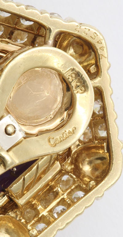 Cartier Amethyst and Diamond Ear Clips In Excellent Condition In New York, NY
