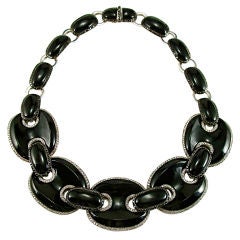 CHANTECLER Diamond and Carved Onyx Necklace