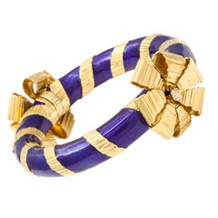 TIFFANY & CO.  Gold and Enamel Ribbon Bracelet