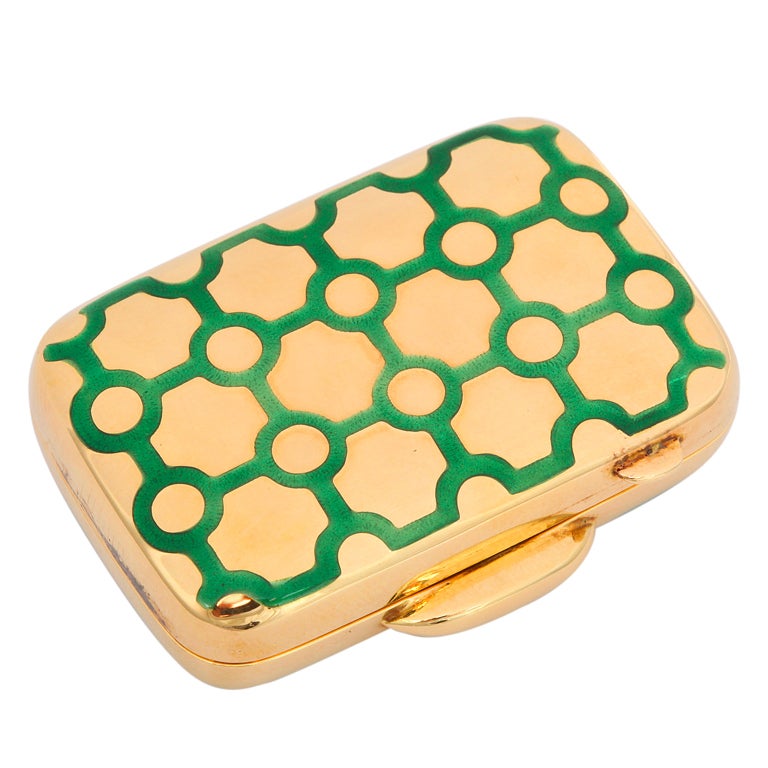 Tiffany & Co. Enameled Gold Pill Box