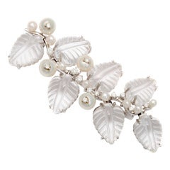 Seamann Schepps Crystal "Bubble Leaf" Diamond Brooch 2