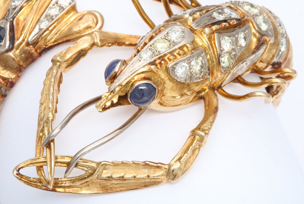 Gold and Diamond Figural Shrimp Bracelet 3