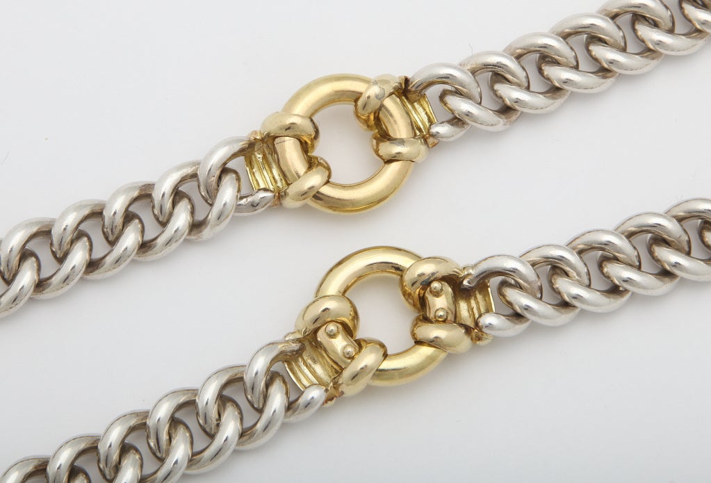 Hermes-Paris Gold and Silver Necklace and Bracelet at 1stDibs