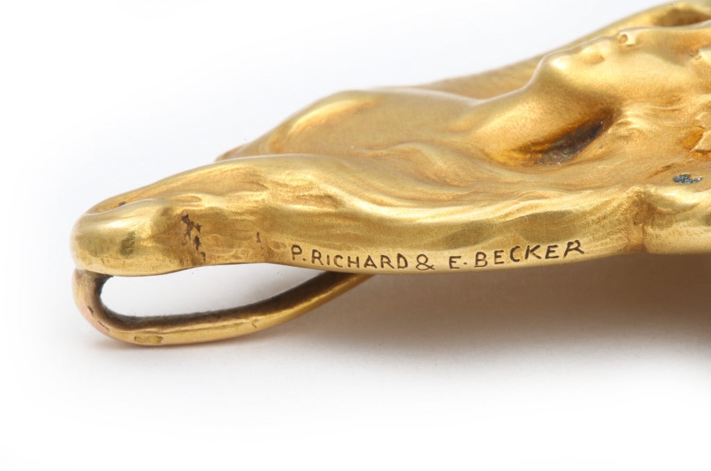 Women's Richard & Becker Gold Art Nouveau Pendant/Brooch