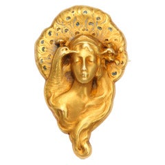 Richard & Becker Gold Art Nouveau Pendant/Brooch