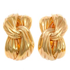 Vintage Yves Saint Laurent Paris Gold Earrings