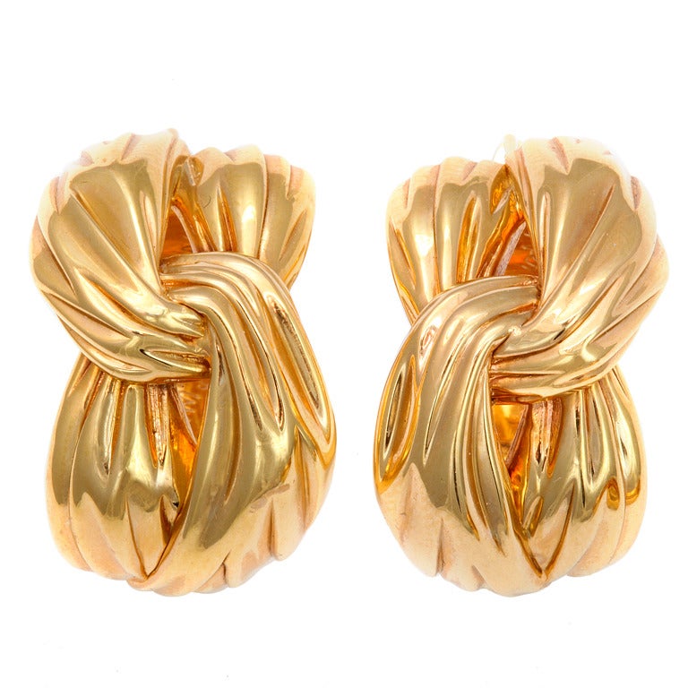 Yves Saint Laurent Paris Gold Earrings