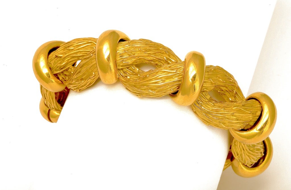 1970s Van Cleef & Arpels  Textured Gold Rope Bracelet