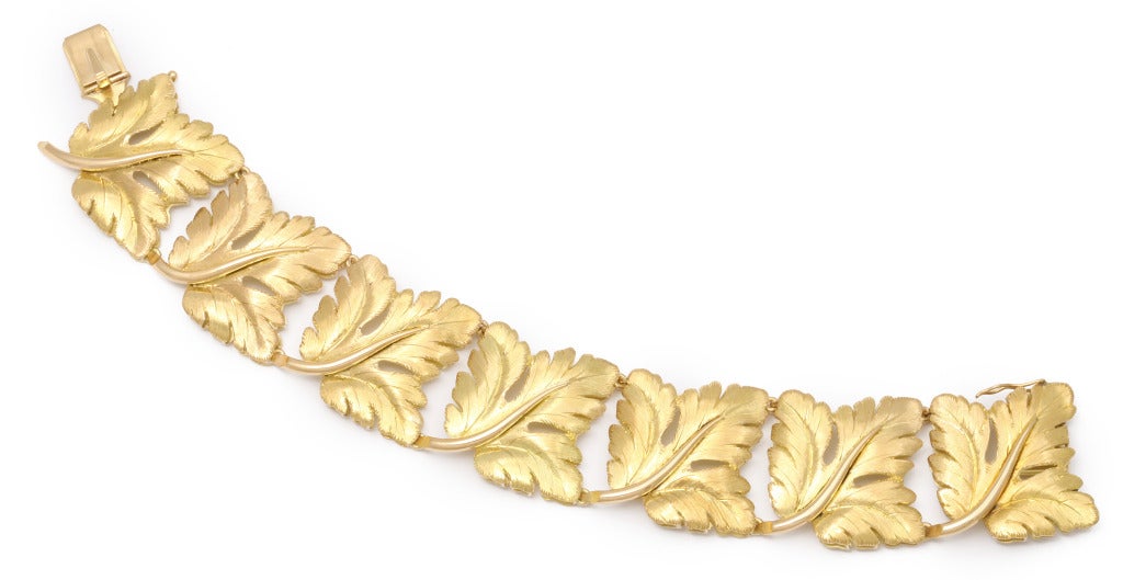 1970s Tiffany & Co., Italy, Brushed Gold Bracelet In Excellent Condition In New York, NY