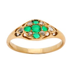 Antique 19th Century Emerald Gold Cross Ring