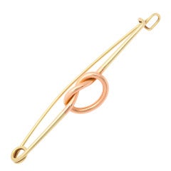 1940s Cartier Two-Tone Gold Friendship Knot Scarf Pin