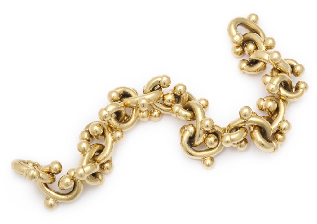 1980s Paloma Picasso Gold Jacks Bracelet for Tiffany & Co. In Excellent Condition In New York, NY