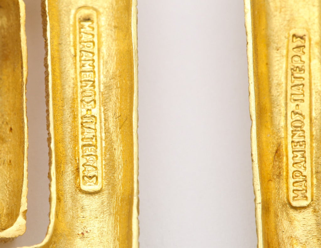 Women's Large 1970s Mapamenos Classic Grecian Gold Ear Clips For Sale