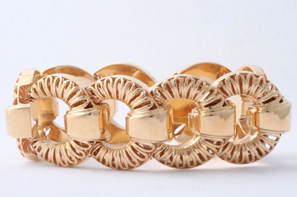 TIFFANY 1950's Bracelet 14KT Gold Openwork Links