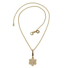 BULGARI Diamond and Yellow Gold "Snowflake" Pendant Necklace