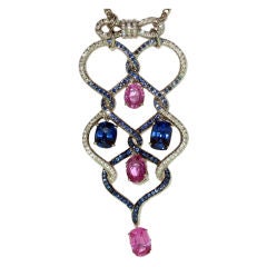 PATRICK MAUBOUSSIN Sapphire and Diamond Pendant Necklace