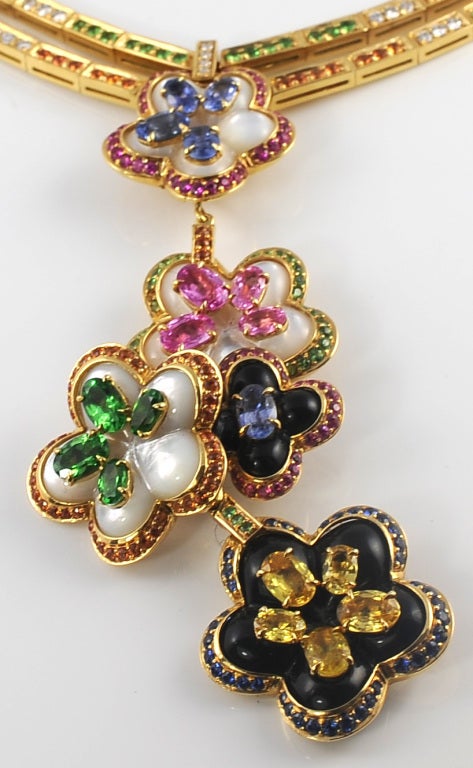 MAUBOUSSIN Sapphire Diamond Tsavorite Florine Necklace