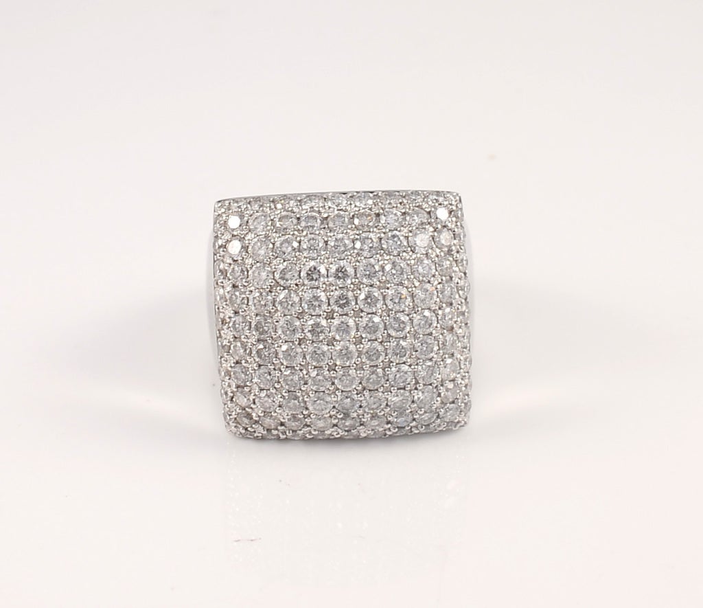 Sparkling Pave Diamond White Gold Cocktail Ring