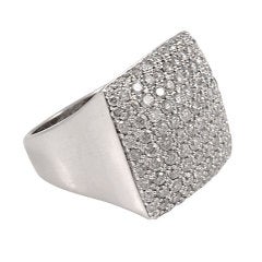 Sparkling Pave Diamond White Gold Cocktail Ring