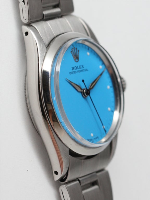 Women's or Men's ROLEX Stainless Steel Midsize Oyster Perpetual circa 1956