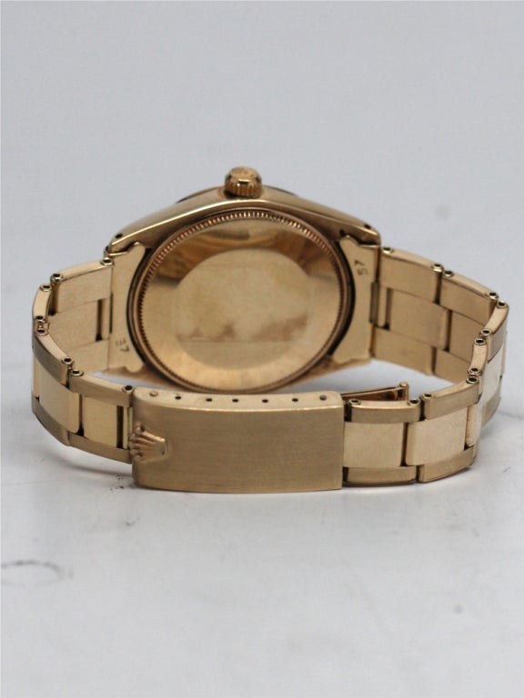 Women's or Men's ROLEX Yellow Gold Oyster Perpetual Wristwatch Ref 1002 circa 1973 Retailed by Tiffany & Co