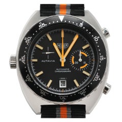 HEUER Stainless Steel Autavia Automatic Chronograph with Date circa 1975