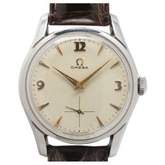 OMEGA Stainless Steel Large Dress Wristwatch circa 1950s