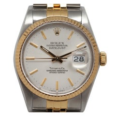 ROLEX Stainless Steel and Yellow Gold Datejust Ref 16013 retailed by Tiffany & Co