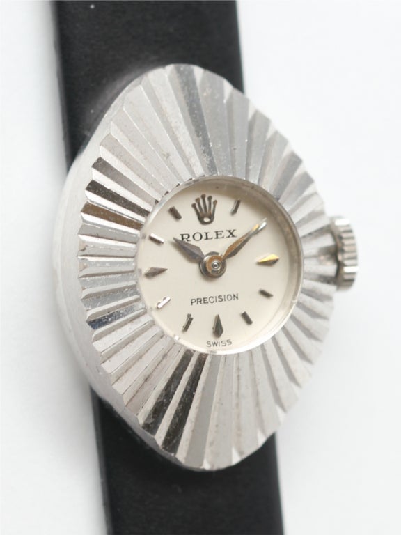 Women's ROLEX Lady's White Gold Chameleon Wristwatch circa 1960s