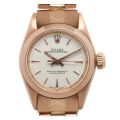 ROLEX Lady's Pink Gold Oyster Perpetual Wristwatch circa 1956